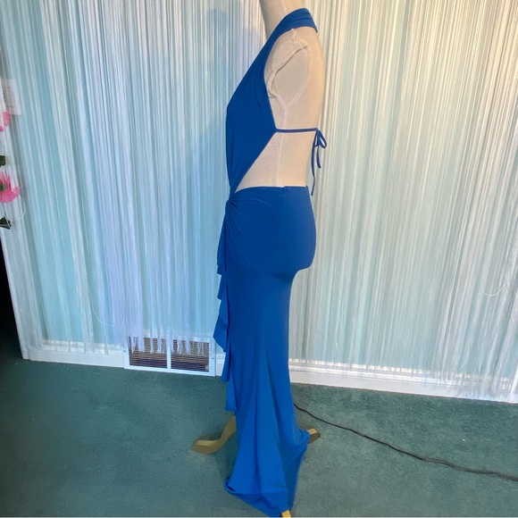 Rare Blue Cut Out Open Back Maxi Dress - Picture 4 of 16